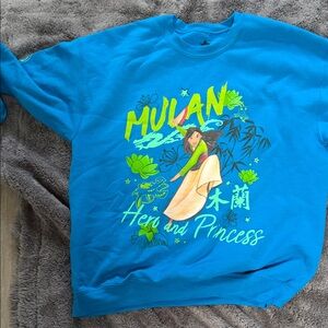 Disney Blue Mulan Crew Neck Sweater